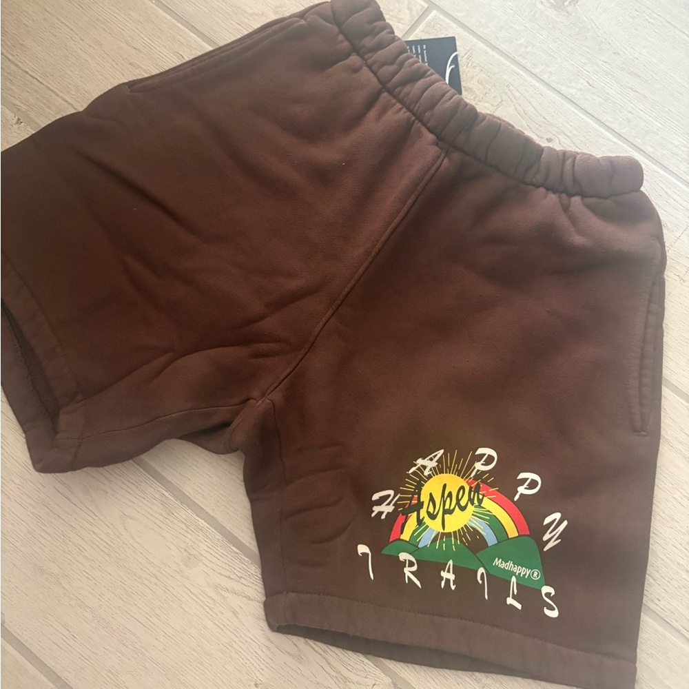 mad happy aspen trail fleece shorts